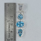 925 Silver Blue Topaz Pendant