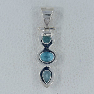 925 Sterling Silver Blue Topaz Pendants