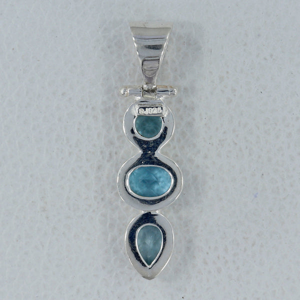 925 Sterling Silver Blue Topaz Pendants