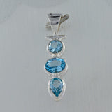 925 Silver Blue Topaz Pendant