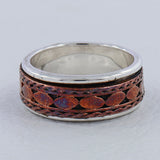 Two Tone Silver Band Rings