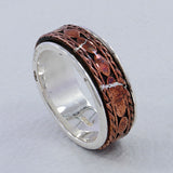 Two Tone Silver Band Rings