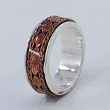 Two Tone Silver Band Rings