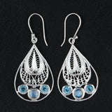 Blue Topaz Silver Earrings