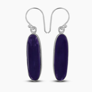 Charoite Silver Earrings