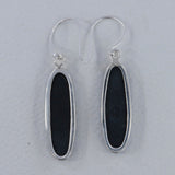 Large Oval Charoite  Silver  Earrings