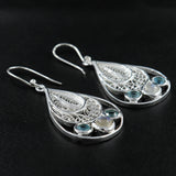 Blue Topaz Silver Earrings