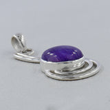 Natural Charoite 925 Silver Pendant