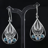 Blue Topaz Silver Earrings