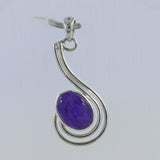 Natural Charoite 925 Silver Pendant