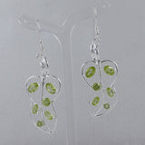 Blue Topaz Leaf Design Silver Earrings