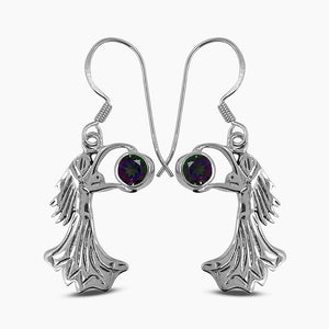 Garnet Silver Earrings