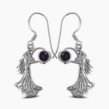 Garnet Silver Earrings