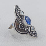 Rainbow Moonstone Silver Ring