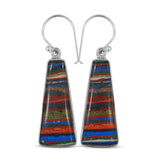 Rainbow Calsilica Silver Earrings