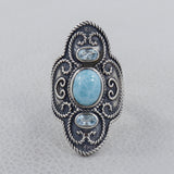 Rainbow Moonstone Silver Ring