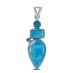925 Sterling Silver Larimar Pendants