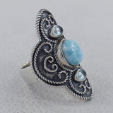 Rainbow Moonstone Silver Ring