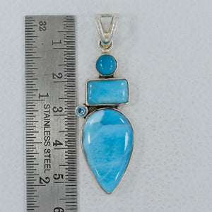 925 Sterling Silver Larimar Pendants