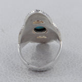 Rainbow Moonstone Silver Ring