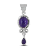 Purple Amethyst Cabochon Silver Pendant