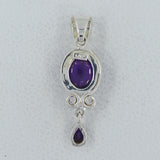 Purple Amethyst Cabochon Silver Pendant