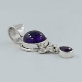 Purple Amethyst Cabochon Silver Pendant