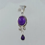 Purple Amethyst Cabochon Silver Pendant