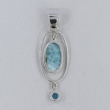 925 Silver Larimar Gemstone Pendant