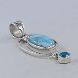 925 Silver Larimar Gemstone Pendant