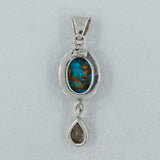 Blue Copper Turquoise Silver Pendant