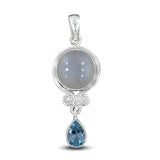 Rainbow Moonstone Silver Pendant