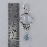 Rainbow Moonstone Silver Pendant