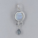 Rainbow Moonstone Silver Pendant