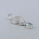 Rainbow Moonstone Silver Pendant