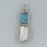 Larimar & Pearl 925 Silver Pendant