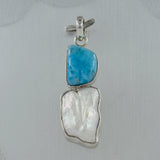 Larimar & Pearl 925 Silver Pendant