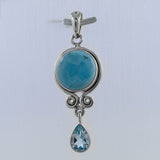 Rainbow Moonstone Silver Pendant