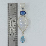 Rainbow Moonstone 925 Silver Pendant