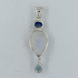 Rainbow Moonstone 925 Silver Pendant