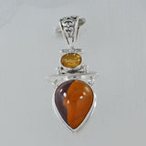 Rainbow Calsilica 925 Sterling Silver Pendant