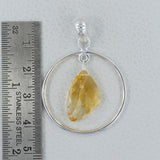 Raw Citrine 925 Sterling Silver Pendant