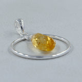 925 Sterling Silver Raw Citrine Pendant