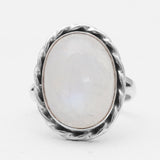 925 Sterling Silver Rainbow Moonstone Rings