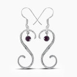 S Shape Blue Topaz Silver Earring