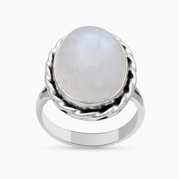 925 Sterling Silver Rainbow Moonstone Rings