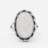 925 Sterling Silver Rainbow Moonstone Rings