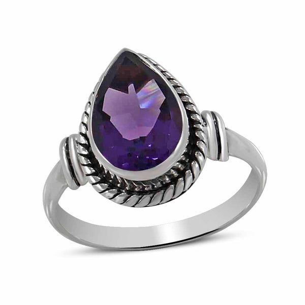 Green Amethyst Silver Ring