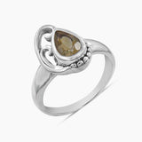 Natural Garnet Silver Rings