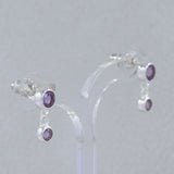 Rainbow Moonstone Silver Earrings